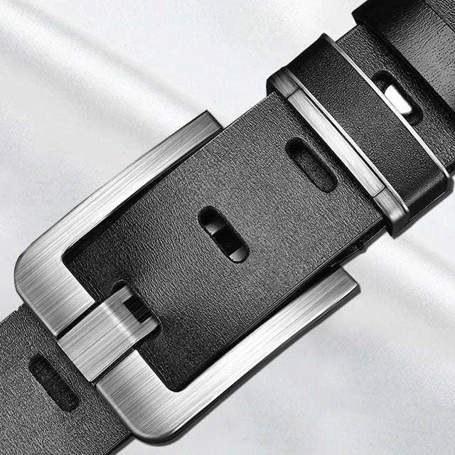 New Leather Cowhide Men's Belt with Metal Pin Buckle-coffee / 120cm