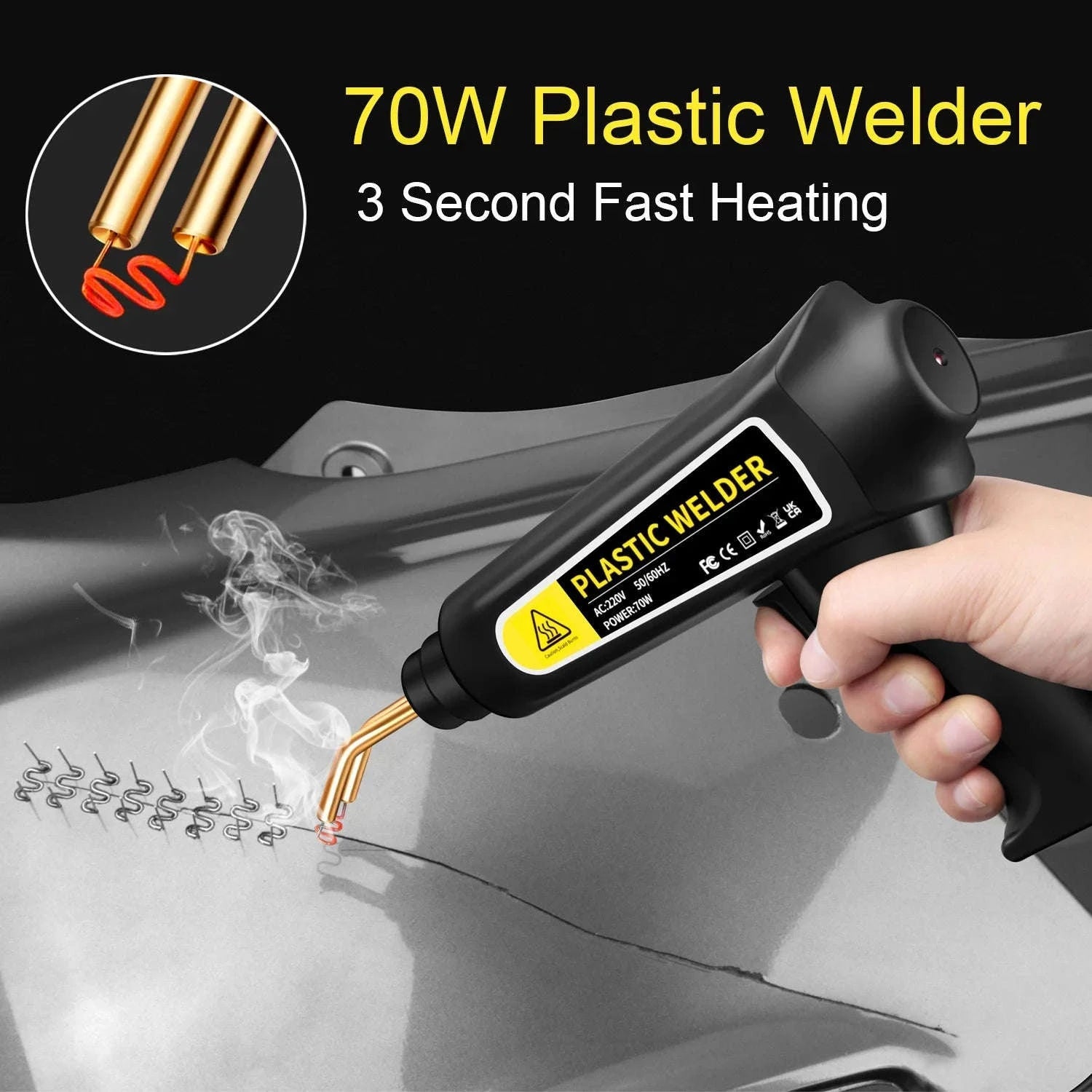 New Plastic Welding Gun Car Bumper Repair Kit-Paper box set / 220V / spain