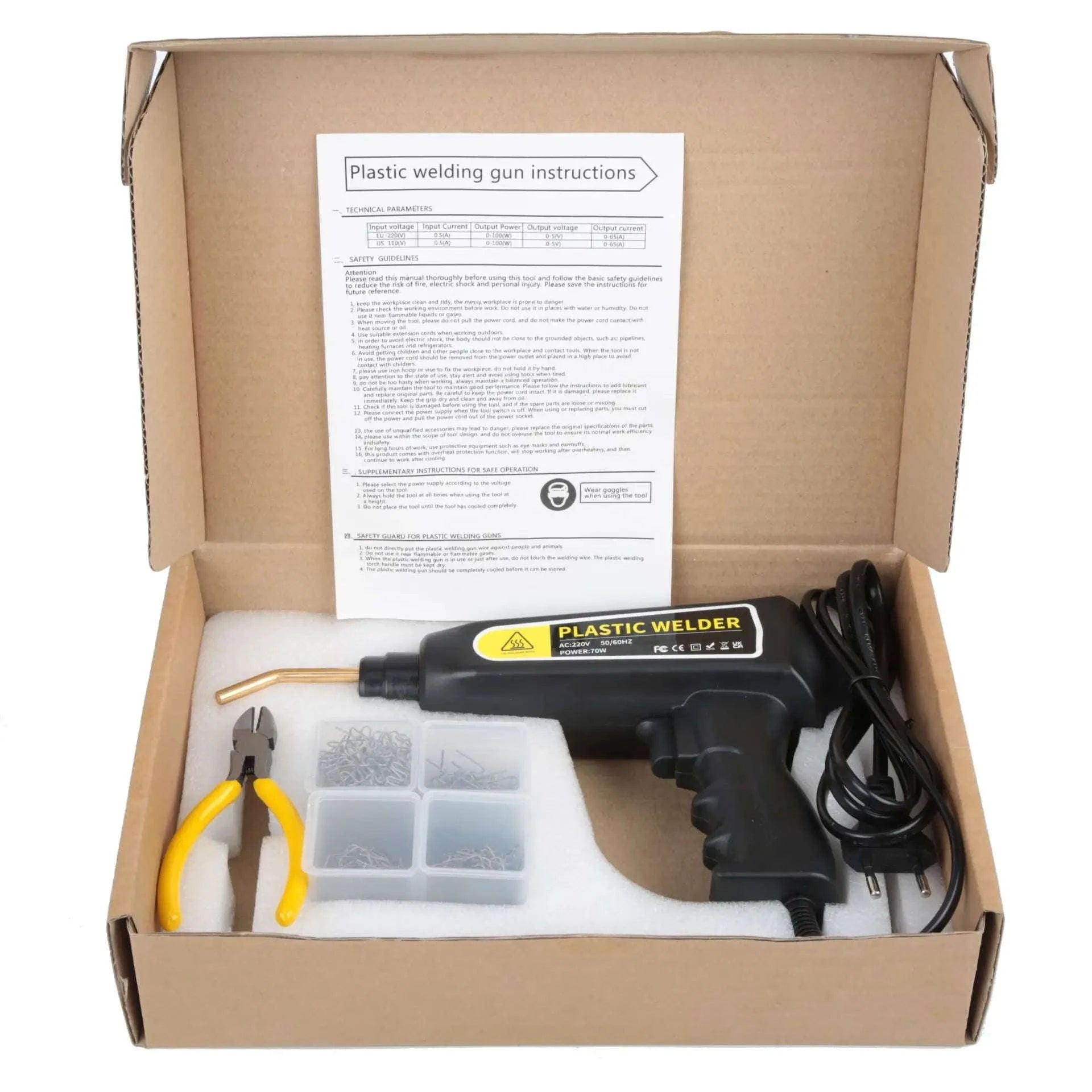 New Plastic Welding Gun Car Bumper Repair Kit-Paper box set / 220V / spain