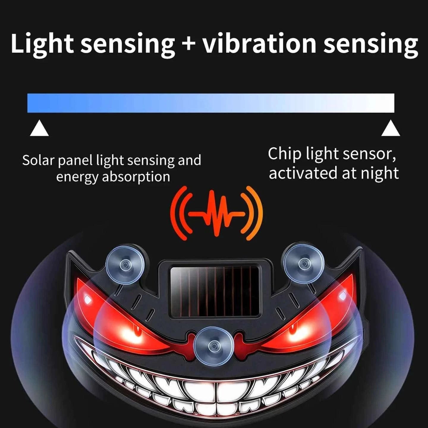 New popular Devil's Eye solar charging dynamic LED light multi-mode warning decorative light without wiring-Q3