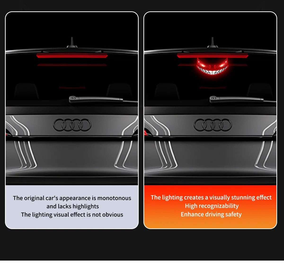 New popular Devil's Eye solar charging dynamic LED light multi-mode warning decorative light without wiring-Q3