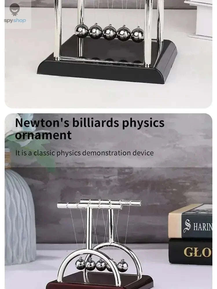 Newton's Cradle Desktop Toy – Steel Ball Balance Display for Office and Home-Little T Pool