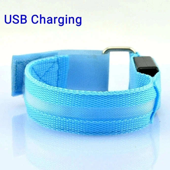 Night Running Armband LED Safety Light-Blue