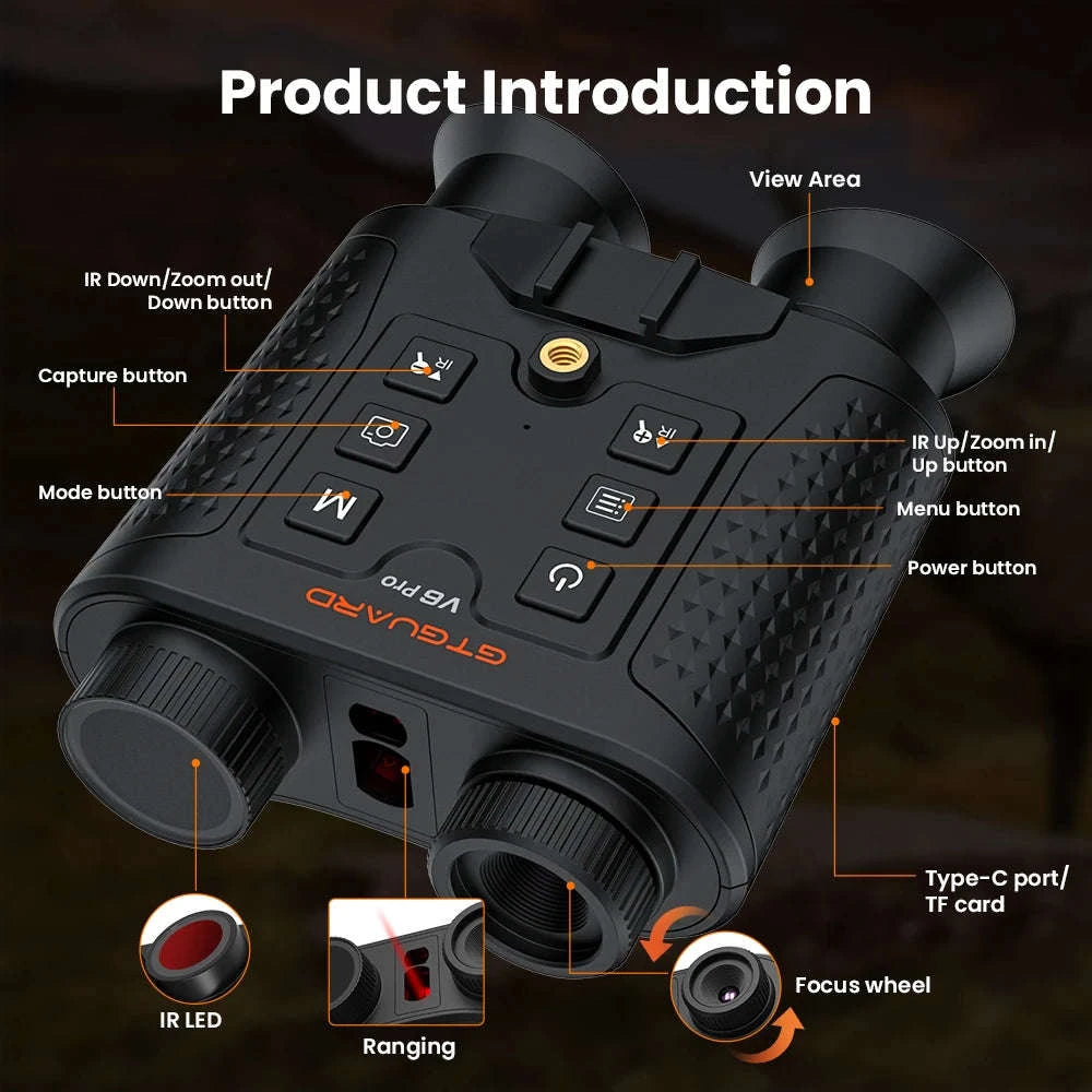 Night Vision Binoculars 4K 8X Digital Zoom-1No measure distance / Poland