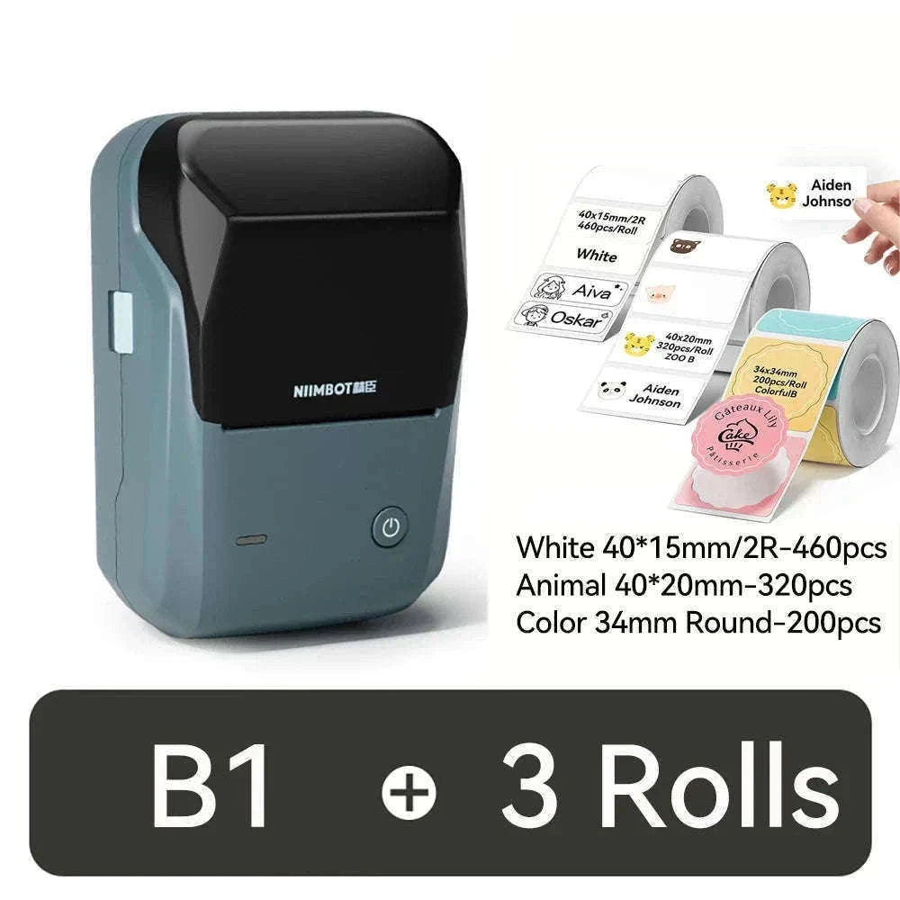 NIIMBOT B1 Portable Thermal Label Printer-Green-50x80-3R / China Mainland