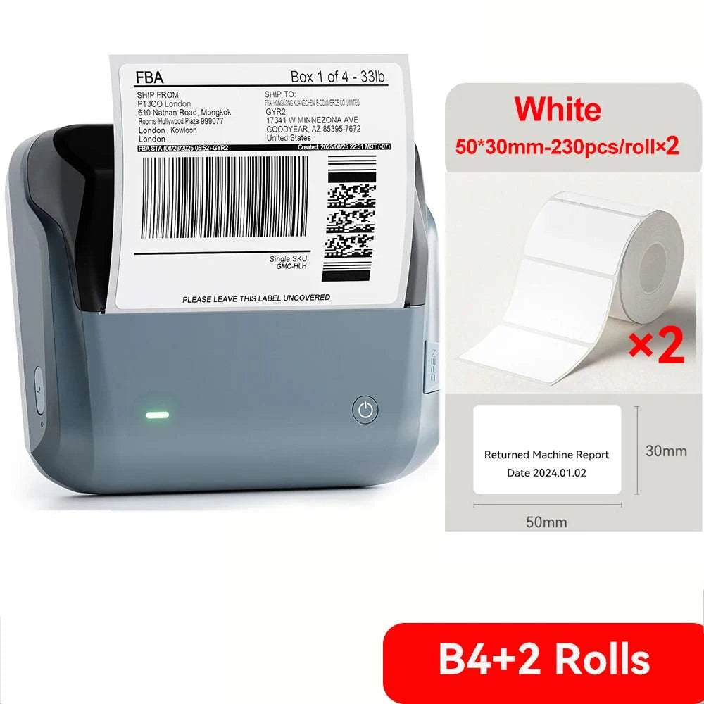 Niimbot B4 Wireless Thermal Label Printer 20–110mm Width-B4-50Round-2Rolls / China Mainland