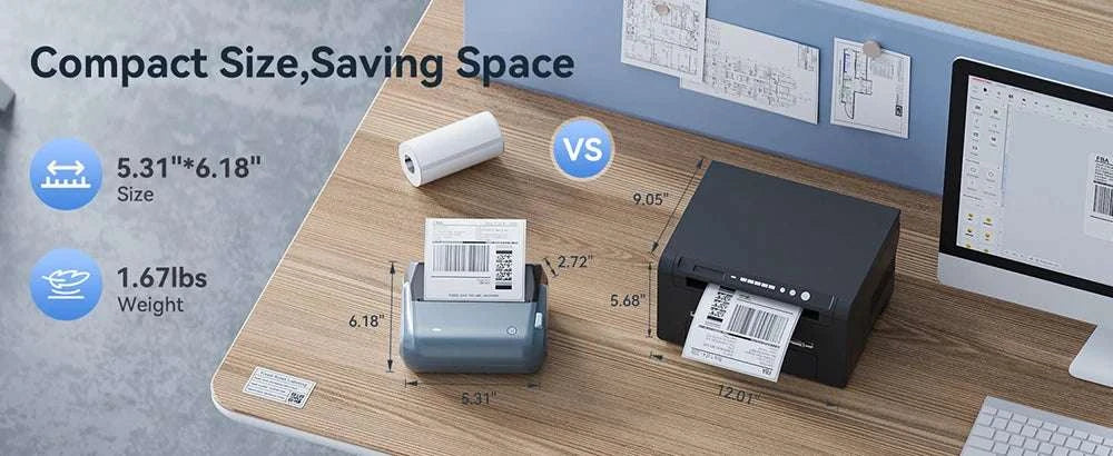 Niimbot B4 Wireless Thermal Label Printer 20–110mm Width-B4-50Round-2Rolls / China Mainland