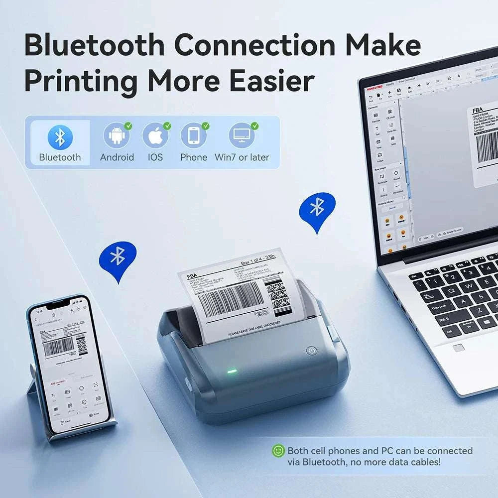 Niimbot B4 Wireless Thermal Label Printer 20–110mm Width-B4-50Round-2Rolls / China Mainland