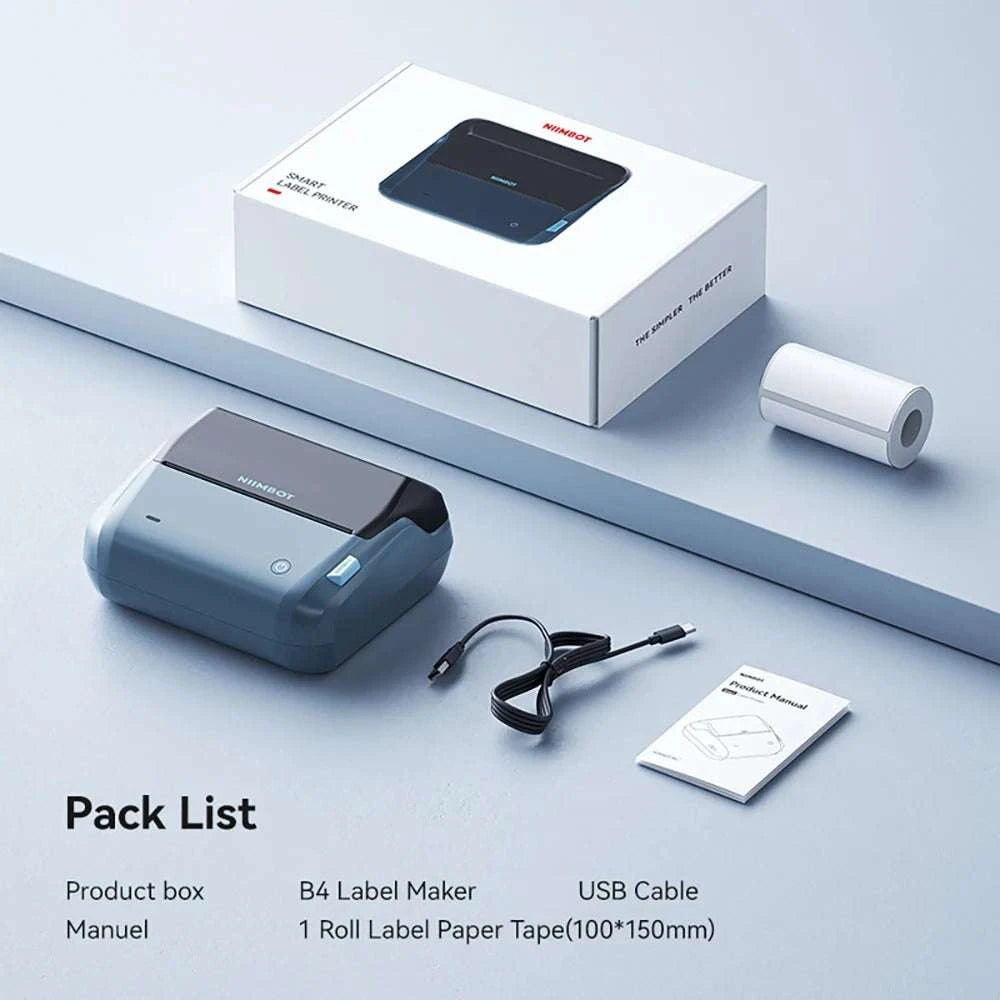 Niimbot B4 Wireless Thermal Label Printer 20–110mm Width-B4-50Round-2Rolls / China Mainland