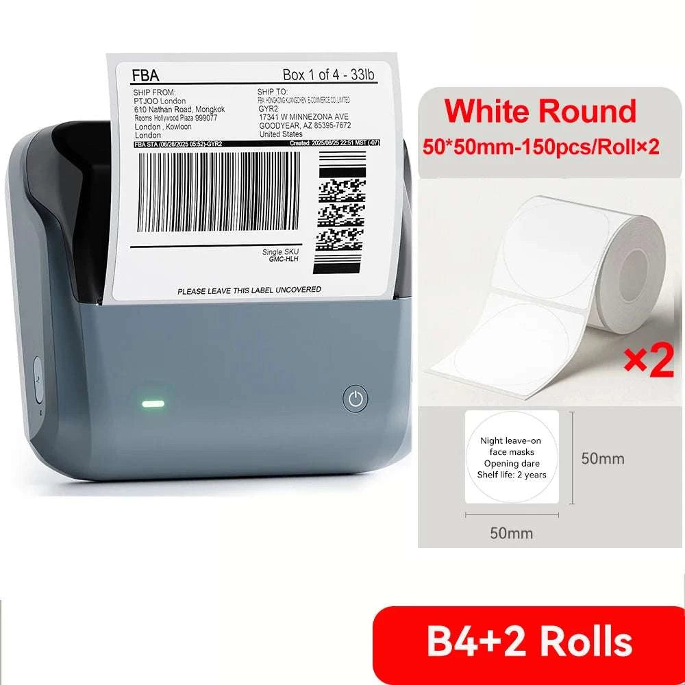 Niimbot B4 Wireless Thermal Label Printer 20–110mm Width-B4-50Round-2Rolls / China Mainland