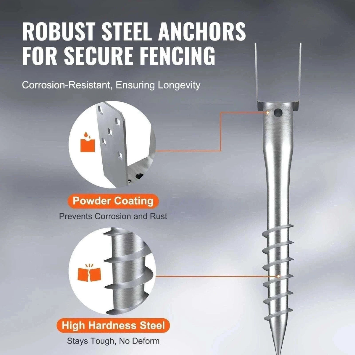 No Dig Ground Anchor Post Stake with Lag Bolts and U-Shape Holder-United Kingdom / 4pcs
