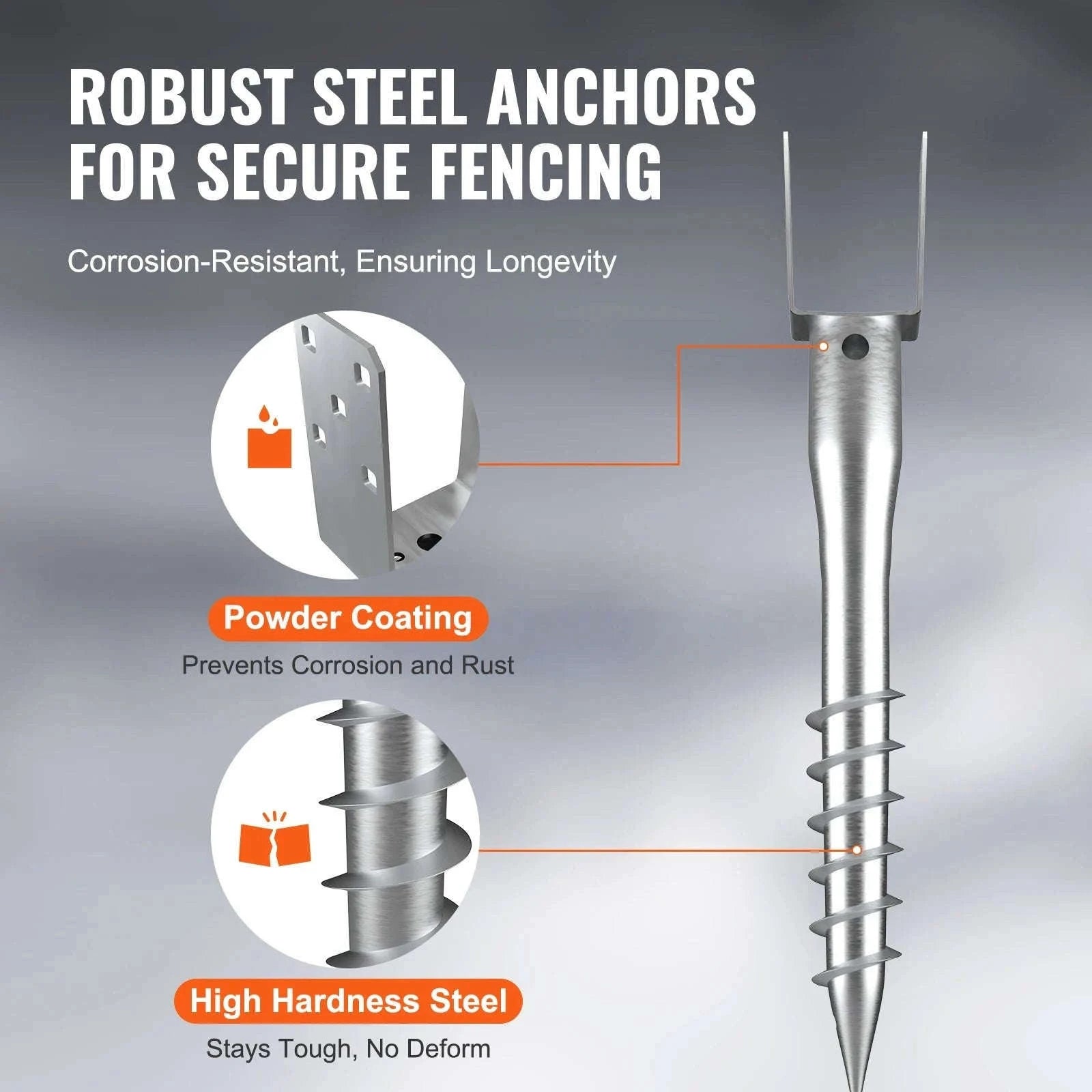 No Dig Ground Anchor Post Stake with Lag Bolts and U-Shape Holder-United Kingdom / 4pcs