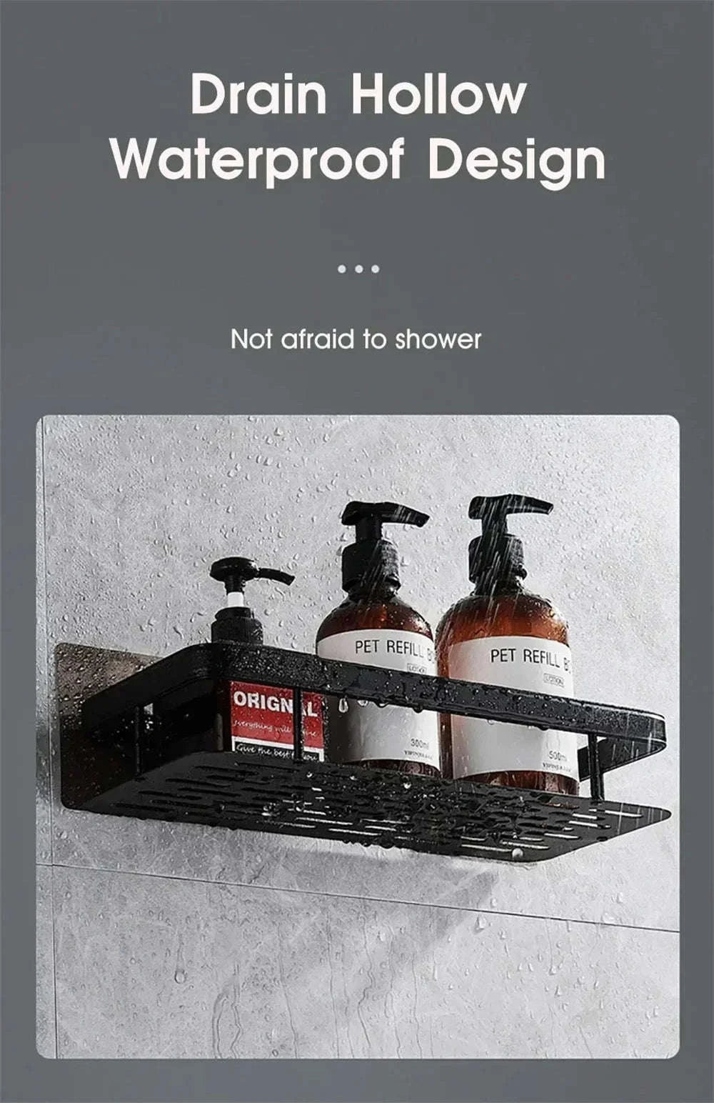 No‑Drill Bathroom Shelf Corner Organizer-A