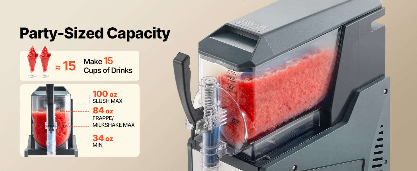 No Ice Slushy Machine with Single Tank for Frozen Drinks-2x3L / United States