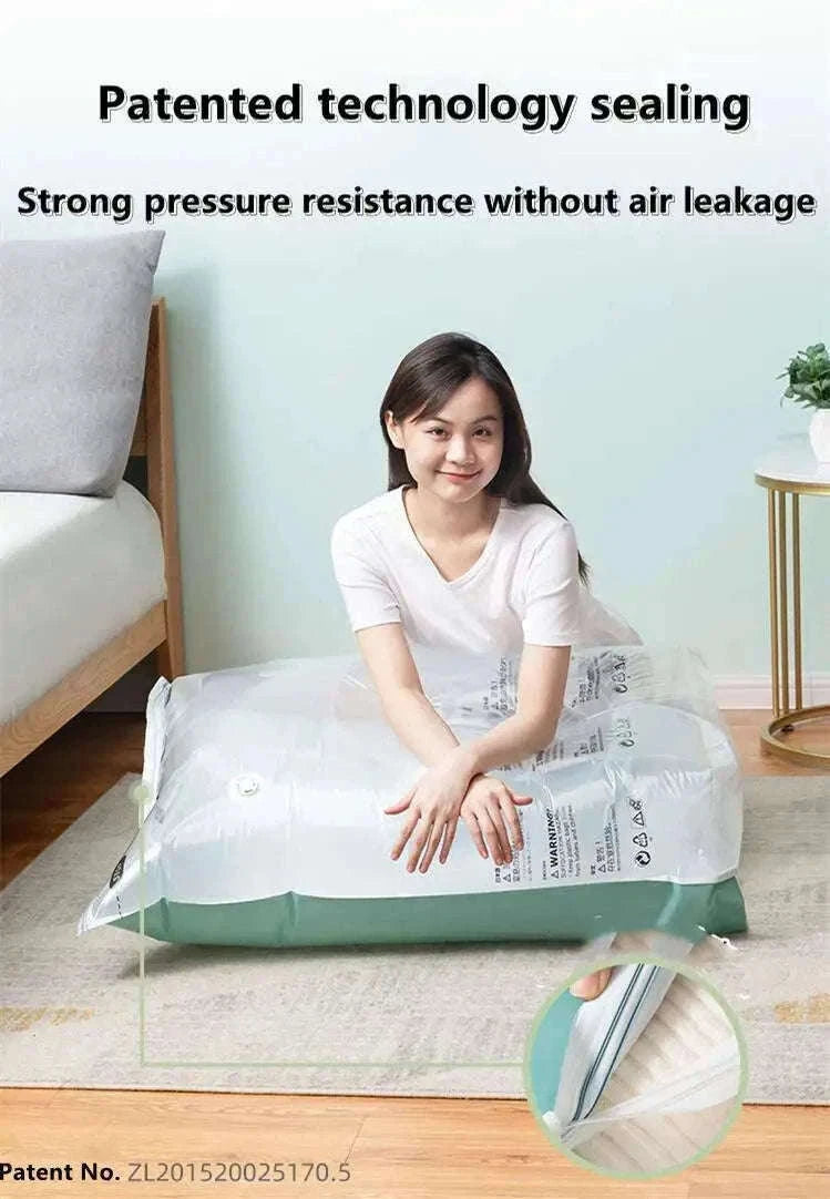 No-Pump Vacuum Storage Bags for Fast Space-Saving Storage-flat Vacuum Bag S