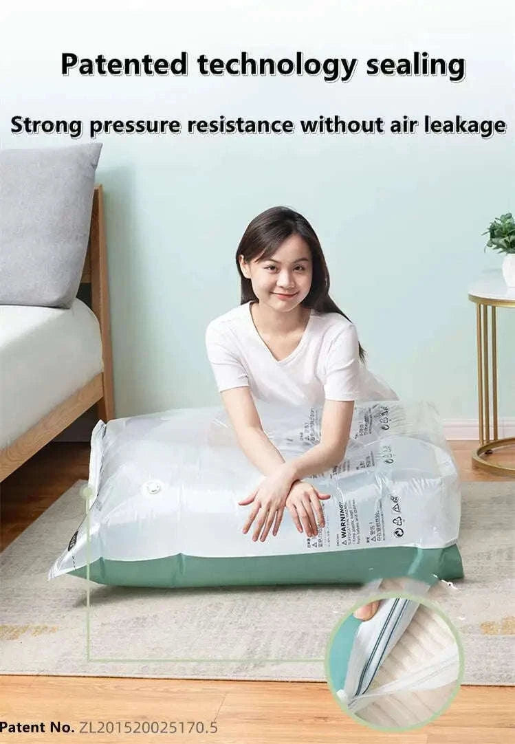 No-Pump Vacuum Storage Bags for Fast Space-Saving Storage-flat Vacuum Bag S