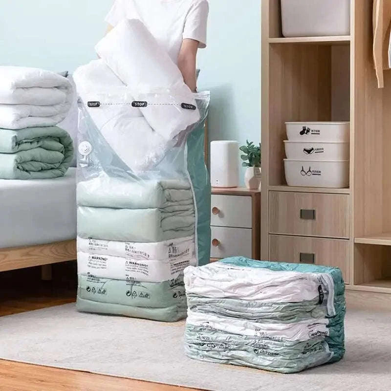No-Pump Vacuum Storage Bags for Fast Space-Saving Storage-flat Vacuum Bag S