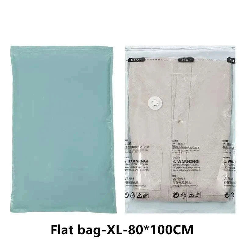 No-Pump Vacuum Storage Bags for Fast Space-Saving Storage-flat Vacuum Bag S