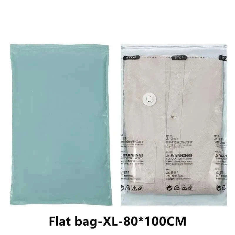 No-Pump Vacuum Storage Bags for Fast Space-Saving Storage-flat Vacuum Bag S