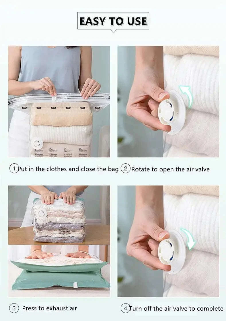 No-Pump Vacuum Storage Bags – Space Saver-flat Vacuum Bag S