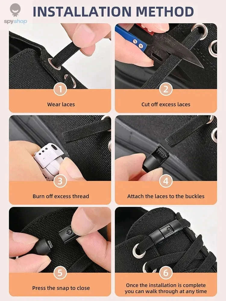 No-Tie Press Lock Elastic Shoelaces – 8mm Flat Laces for Easy Slip-On Sneakers-8Black-8White / 100cm