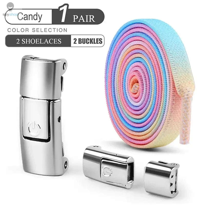 No-Tie Press Lock Elastic Shoelaces – 8mm Flat Laces for Easy Slip-On Sneakers-8Black-8White / 100cm