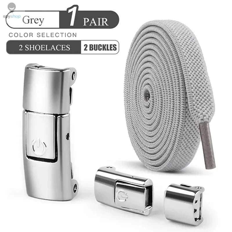 No-Tie Press Lock Elastic Shoelaces – 8mm Flat Laces for Easy Slip-On Sneakers-8Black-8White / 100cm