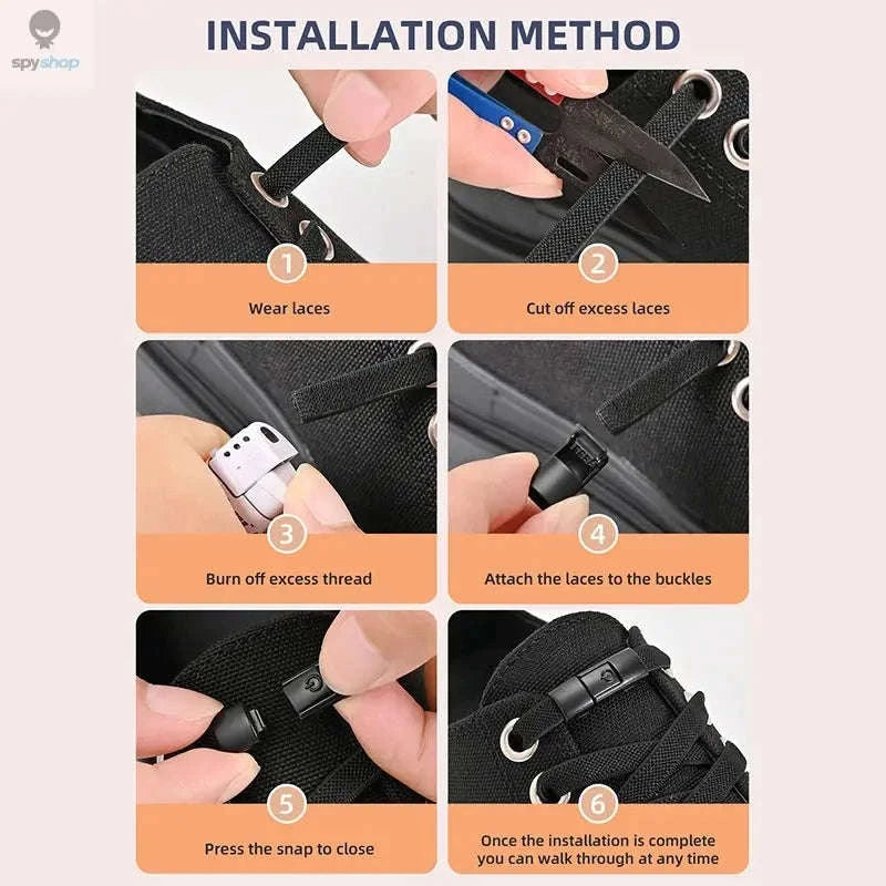 No-Tie Press Lock Elastic Shoelaces – 8mm Flat Laces for Easy Slip-On Sneakers-8Black-8White / 100cm