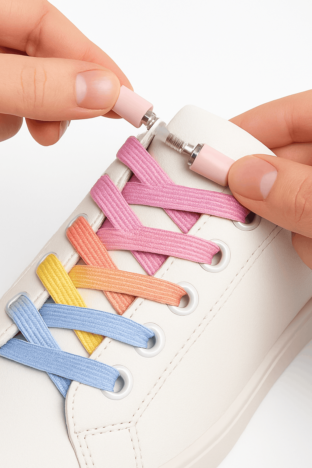 No Tie Shoelaces – Colorful Elastic Laces for Easy Wear-2pairs-Seven Colors