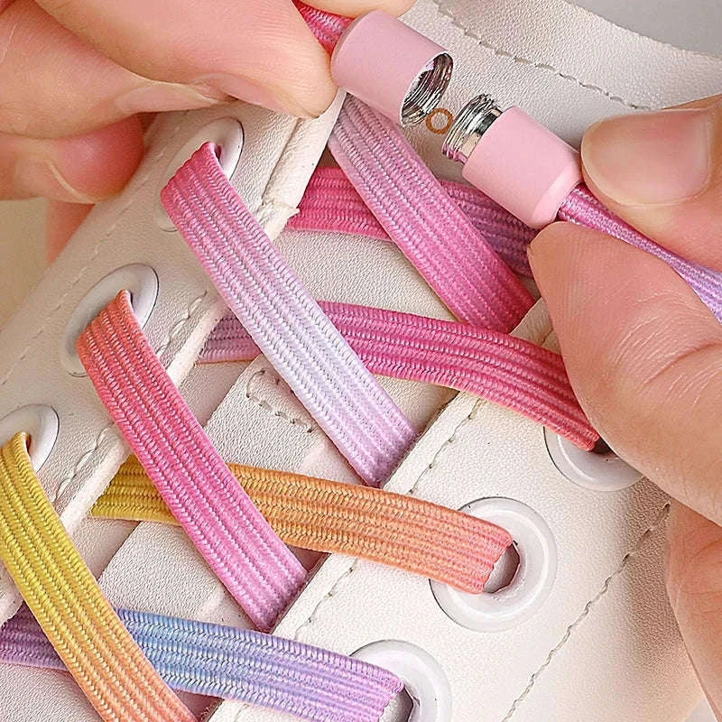 No Tie Shoelaces – Colorful Elastic Laces for Easy Wear-2pairs-Seven Colors