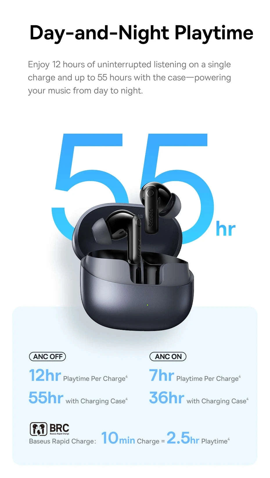 Noise Cancelling Wireless Earbuds with LDAC & 6-Mic Clear Calls-Blue / United States