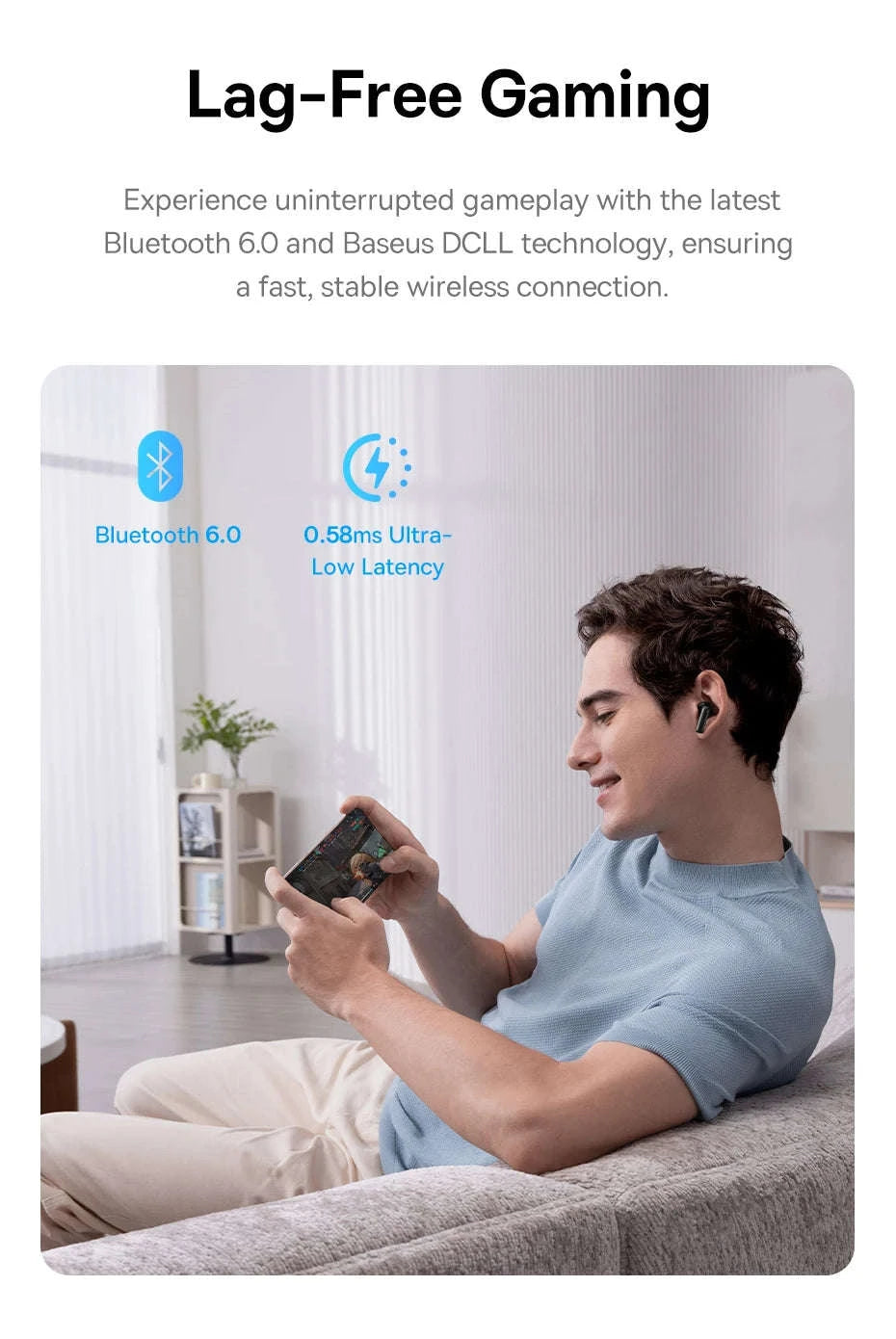 Noise Cancelling Wireless Earbuds with LDAC & 6-Mic Clear Calls-Blue / United States