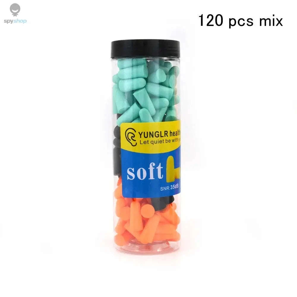 Noise Reduction Ear Plugs – Comfortable Foam Protection for Sleep and Focus-Black 120 pcs