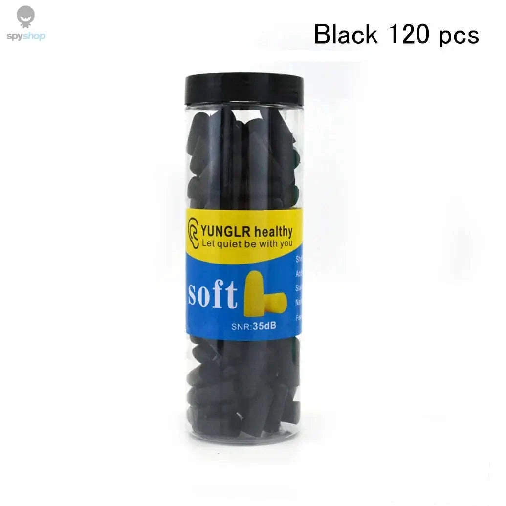 Noise Reduction Ear Plugs – Comfortable Foam Protection for Sleep and Focus-Black 120 pcs