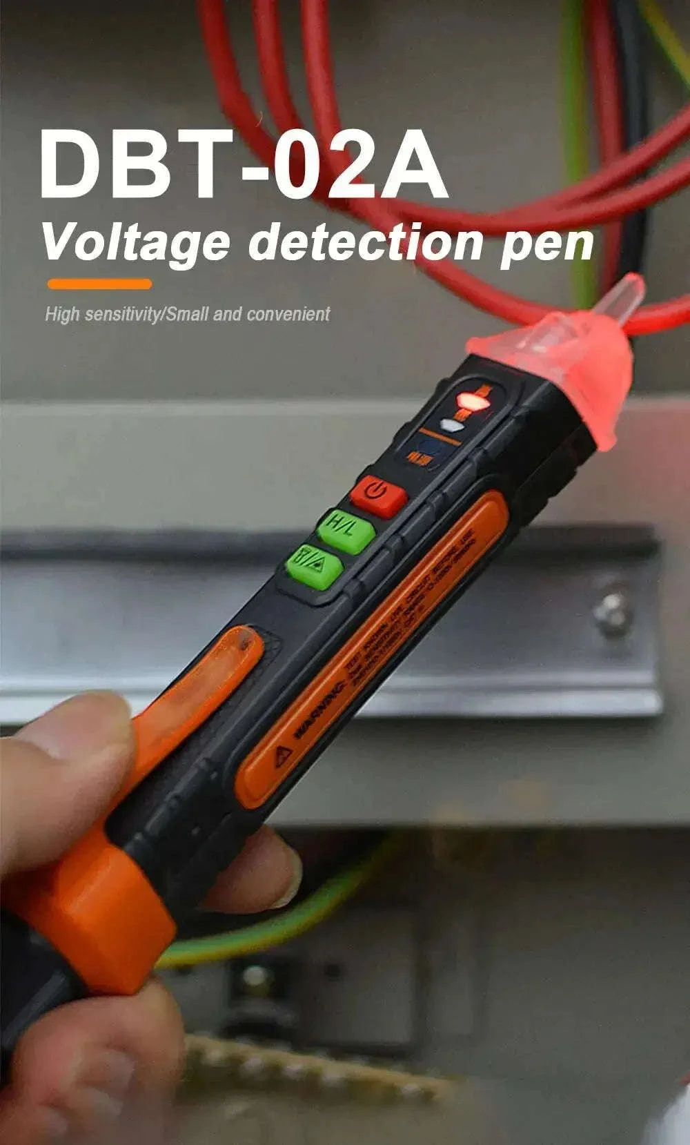 Non-Contact Voltage Detector Pen – 12–1000V AC Detection with LED Alerts-DBT02A