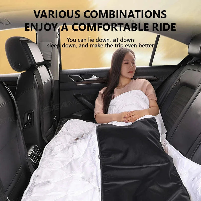 Non-Inflatable Car Back Seat Travel Bed-Black