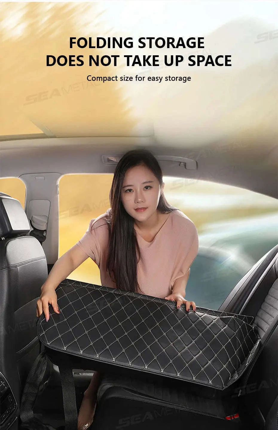 Non-Inflatable Car Back Seat Travel Bed-Black