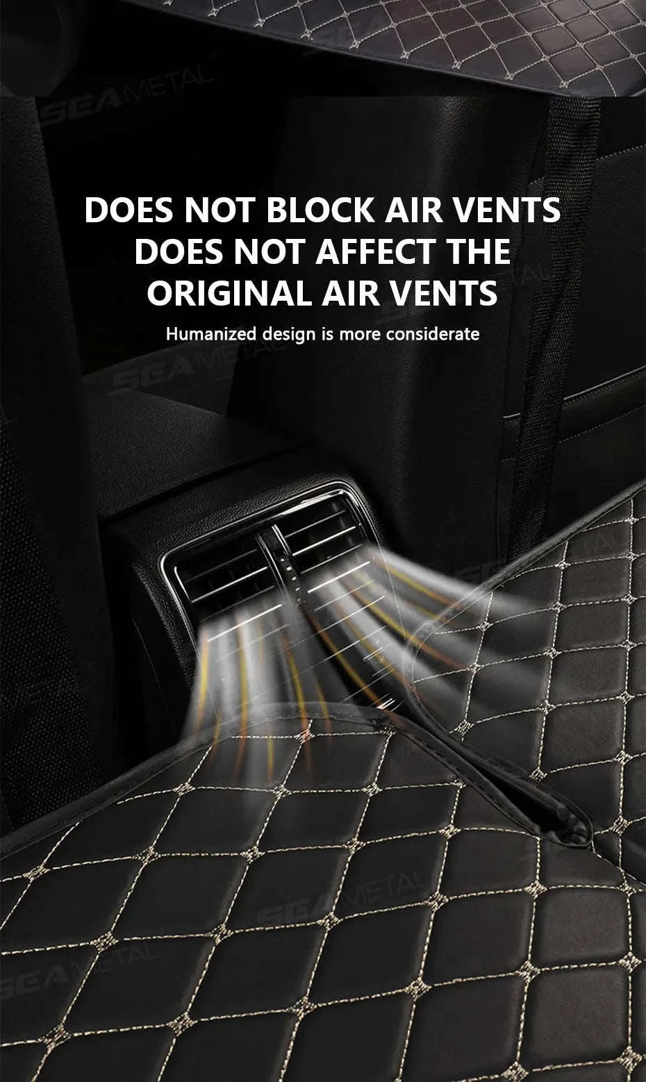 Non-Inflatable Car Back Seat Travel Bed-Black