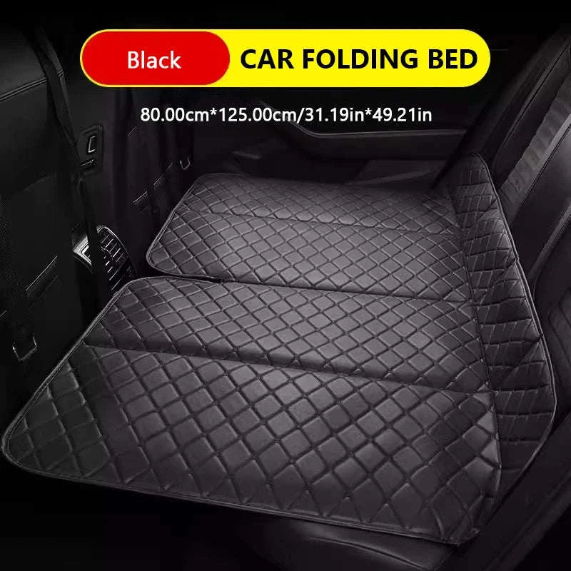 Non-Inflatable Car Back Seat Travel Bed-Black