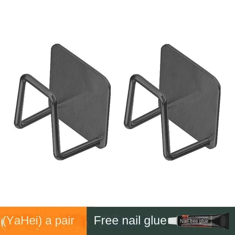 Non-Perforated Stainless Steel Kitchen Rack for Easy Organization-Silvery 2pcs