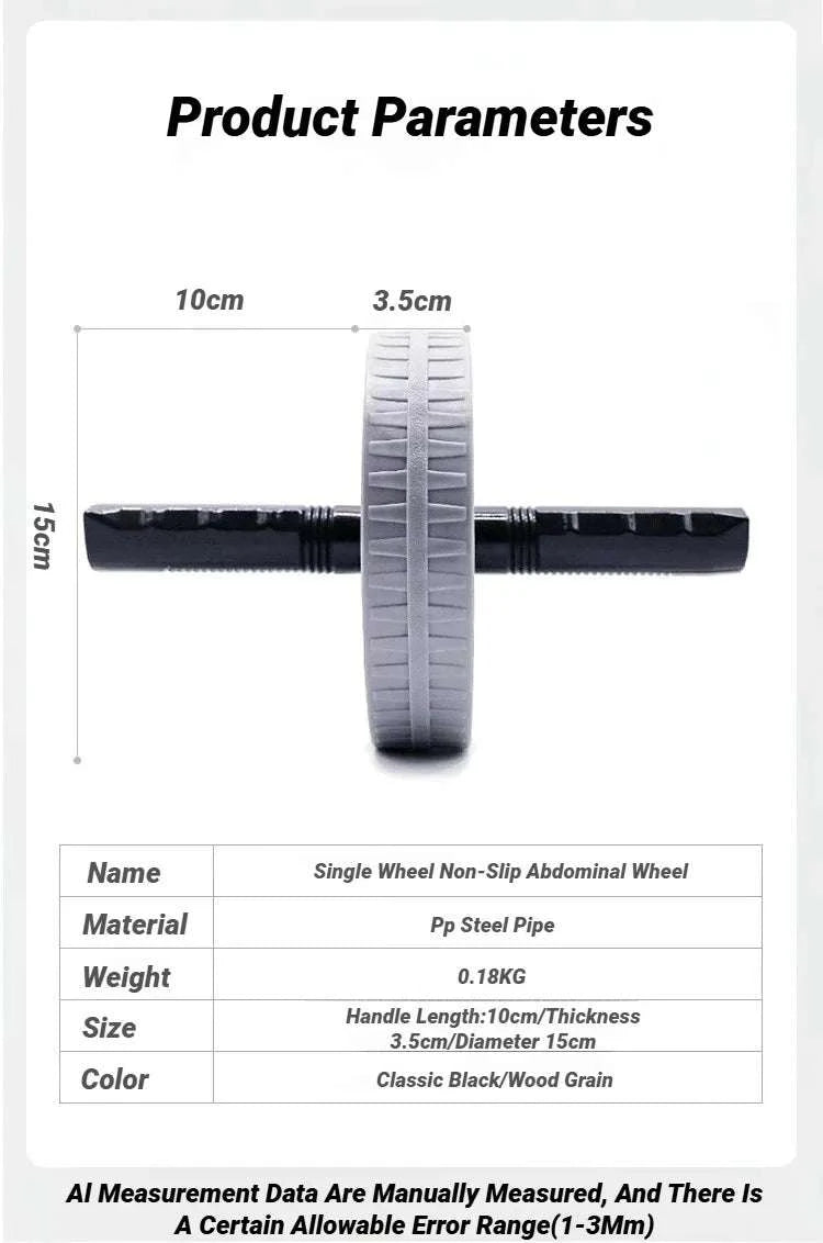 Non-Slip Abdominal Wheel Roller for Core Strength Training-Grey