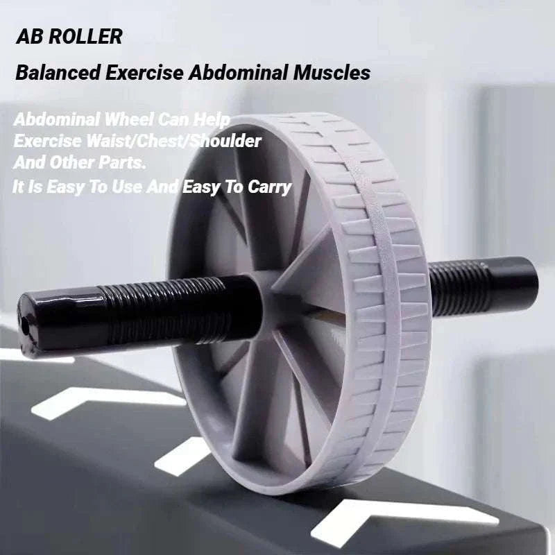 Non-Slip Abdominal Wheel Roller for Core Strength Training-Grey