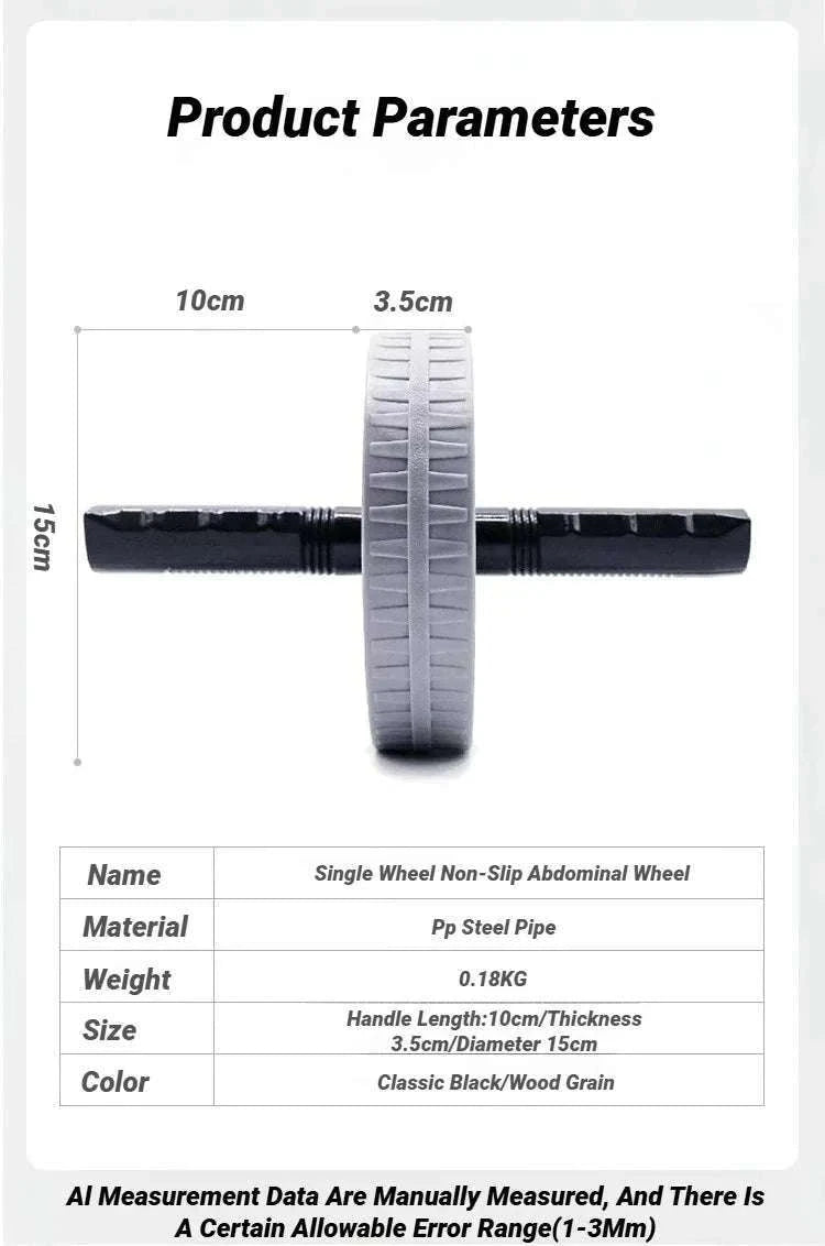 Non-Slip Abdominal Wheel Roller for Core Strength Training-Grey