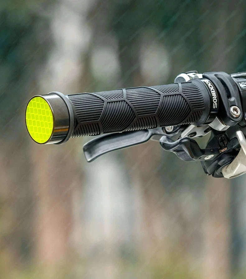 Non-Slip Bike Handlebar Grips with Locking Rings and Reflective Strips-2023-14A2
