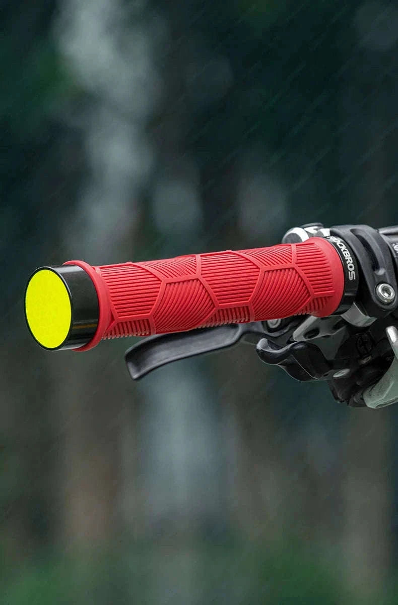 Non-Slip Bike Handlebar Grips with Locking Rings and Reflective Strips-2023-14A2