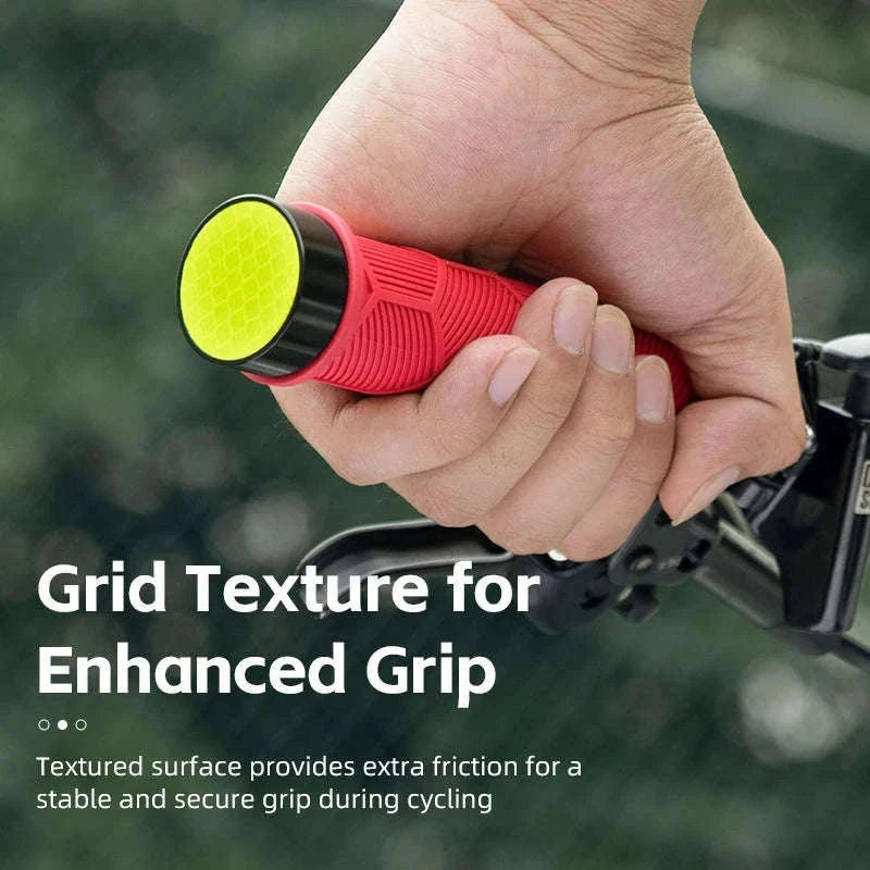 Non-Slip Bike Handlebar Grips with Locking Rings and Reflective Strips-2023-14A2