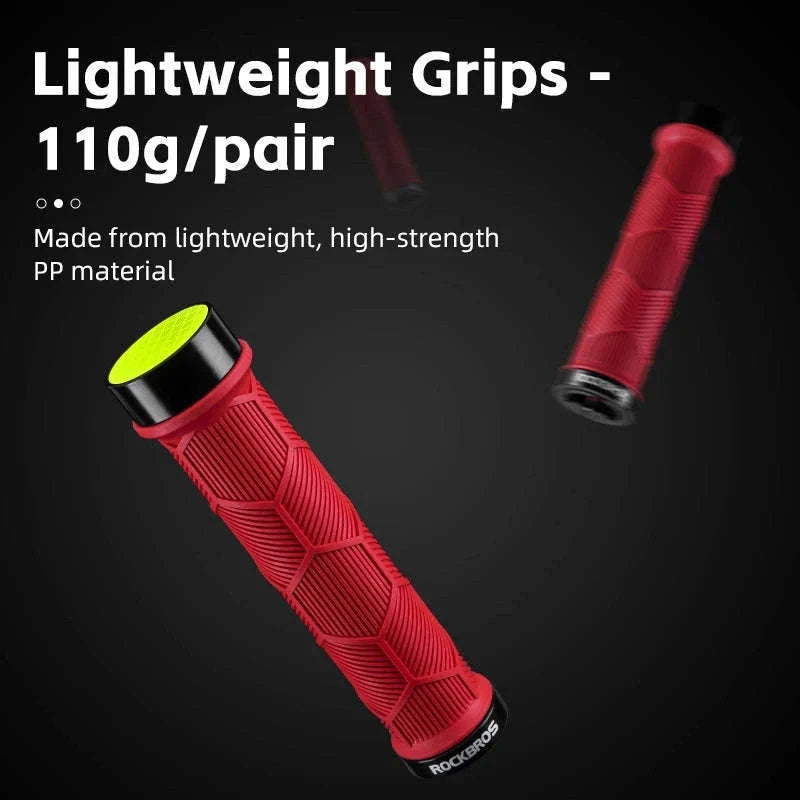 Non-Slip Bike Handlebar Grips with Locking Rings and Reflective Strips-2023-14A2