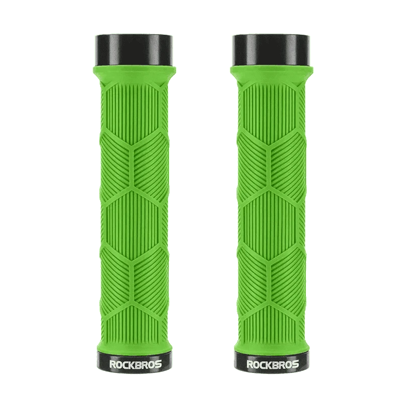 Non-Slip Bike Handlebar Grips with Locking Rings and Reflective Strips-2023-14A2