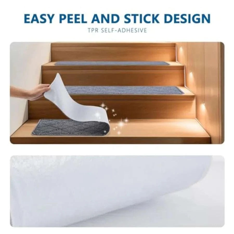 Non Slip Carpet Stair Treads 5 Pack for Safer Wooden Steps-United States / 8x30