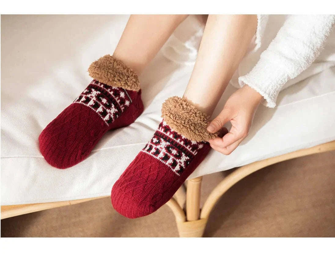 Non-Slip Floor Socks for Warm, Cozy Comfort at Home-Grey / 43-45(28cm)